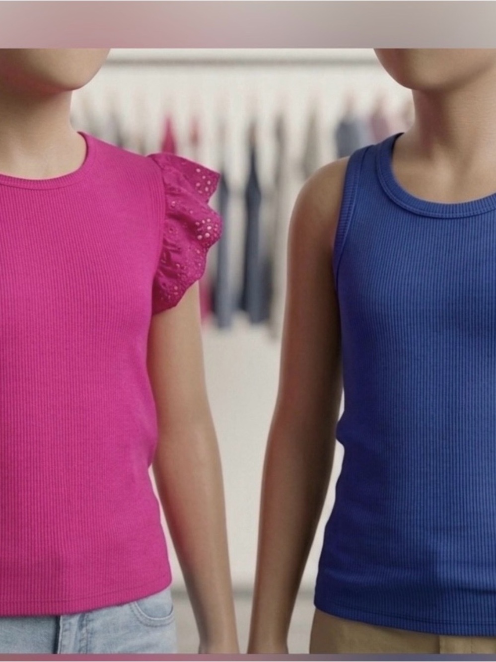 NWT GAP Kids 2 pack pink and blue tops size small 6